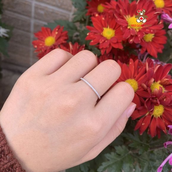COPY - Solid Sterling Silver CZ Eternity Band Ring - Picture 4 of 5